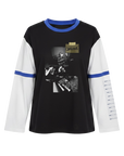 T-shirt doppia manica nera/bianca