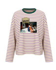 Maglia a righe caramè beige