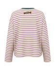 Maglia a righe caramè beige