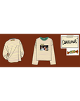 Maglia a righe caramè beige