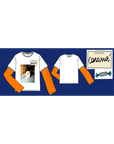 T-shirt doppia manica bianca/arancio