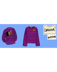 Maglia a  righe caramè viola