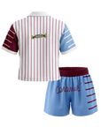 Completo Camicia + Shorts - Bordeaux/Celeste